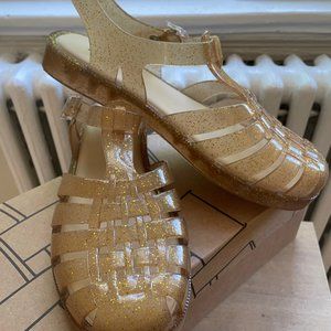 Gold Jelly Sandals New